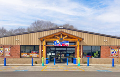 Pre-engineered metal building convenience store located at 2611 Peddlers Village Rd in Goshen, IN. The sister location that bares the same name is located at 3400 CR 6 E. in Elkhart, IN.